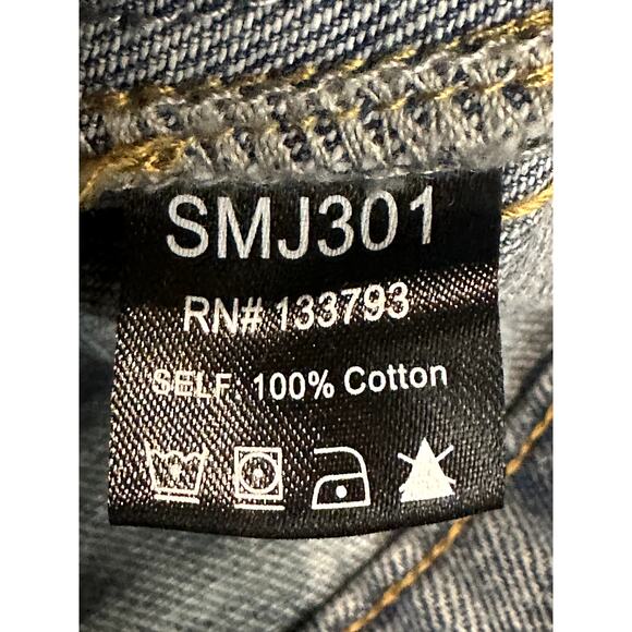 POL – Oversized Zipper-Detail Denim Jacket – Washed Blue – Size M - Picture 3 of 4